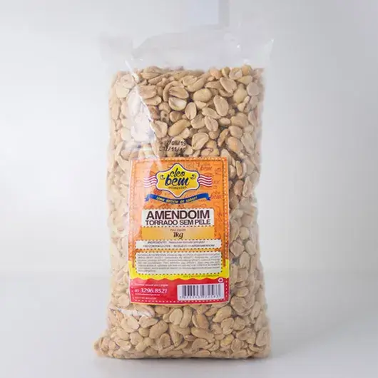 Amendoim Torrado Sem Pele 1kg - Cleobem
