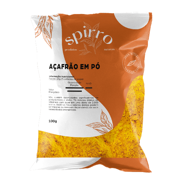 Açafrão em Pó 100g - Spirro Produtos Naturais