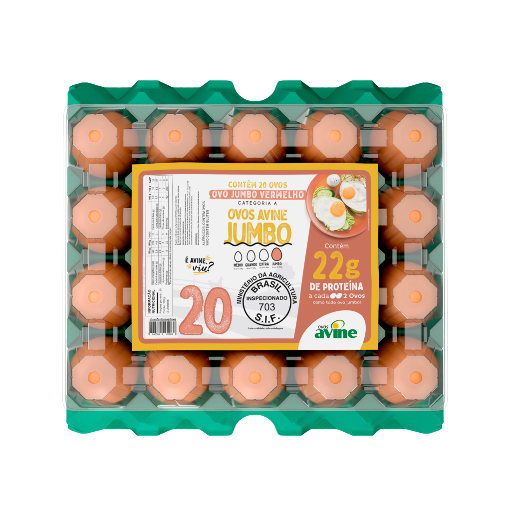Ovos Galinha Jumbo Vermelho com 20 Plastificado Avine