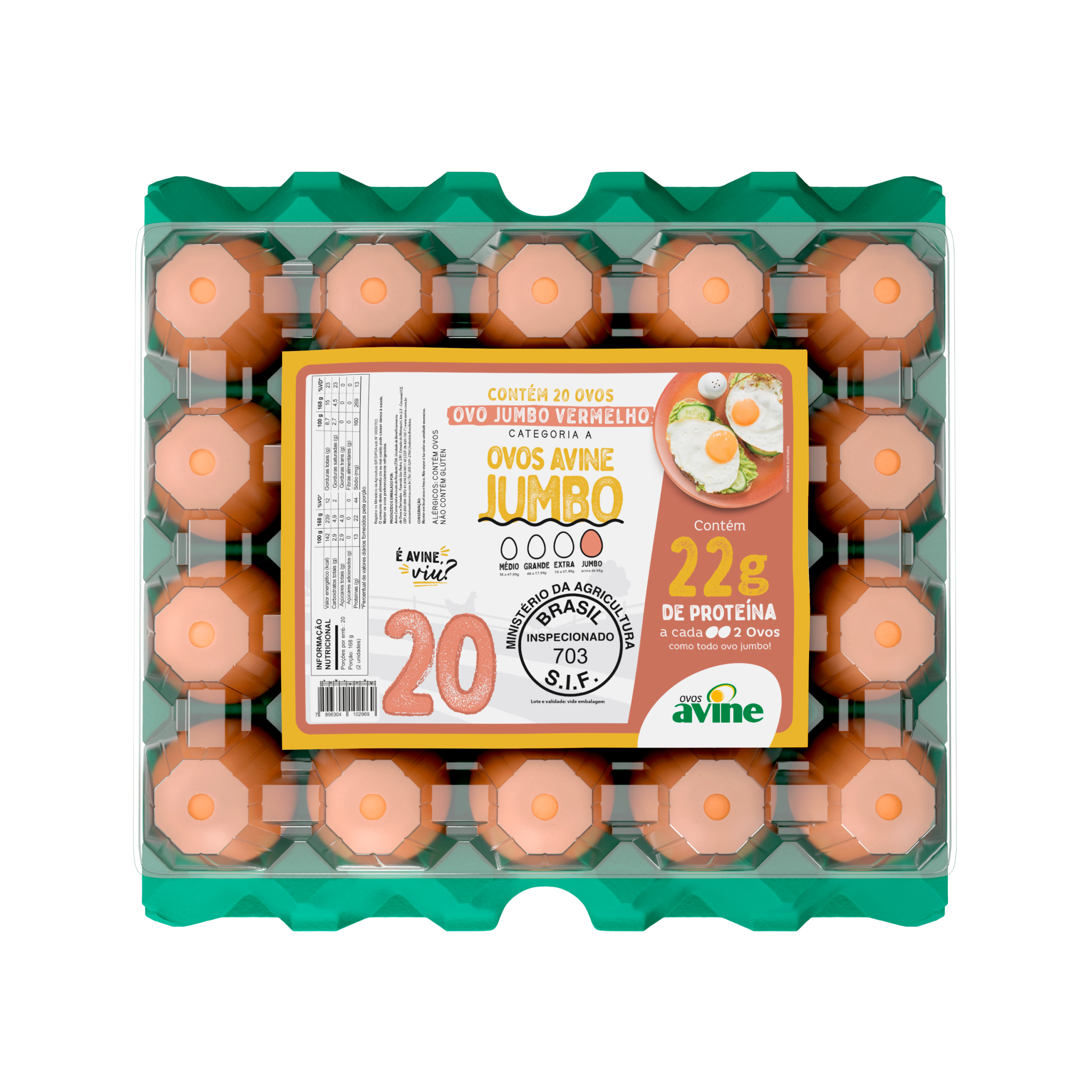 Ovos Galinha Jumbo Vermelho com 20 Plastificado Avine
