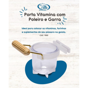 Porta-vitamina com Poleiro e Garra - Pra Aves