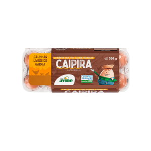 Ovos de Galinha Grande Vermelho com 10 Estojo Cristal Caipira Avine
