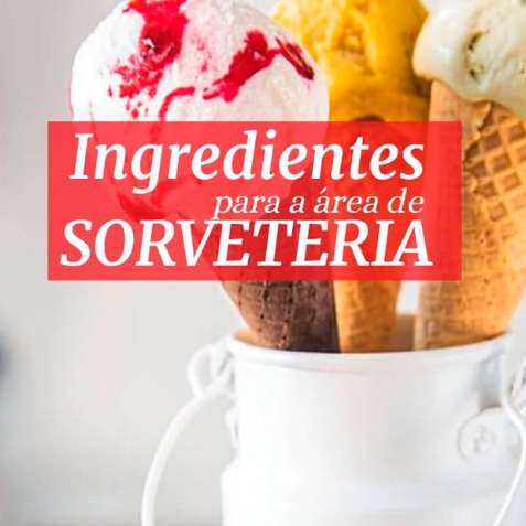 Ingredientes para a área de sorveteria