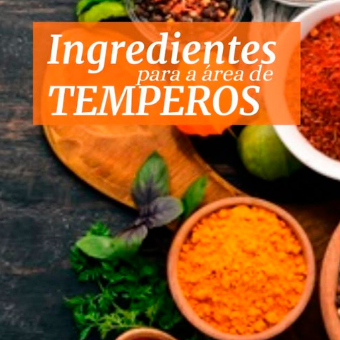 Ingredientes para a área de Temperos